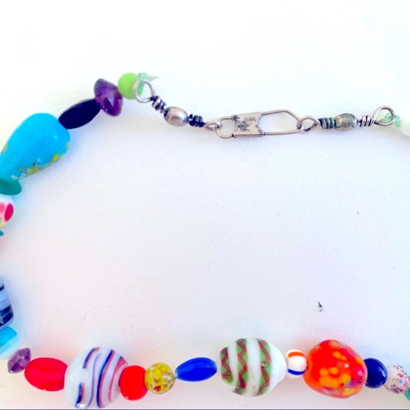 Artisan Glass Bead Choker Necklace - Picture 2 of 12